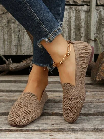 Women's Embellished Ballet Flats with Pearl Ankle Strap