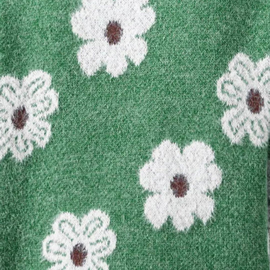 Women's Floral Print Half Zip Sweater