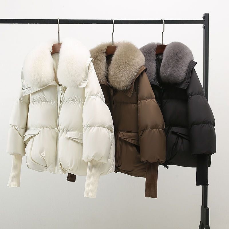 Women's Fur Collar Long Puffer Jacket | Extended Length
