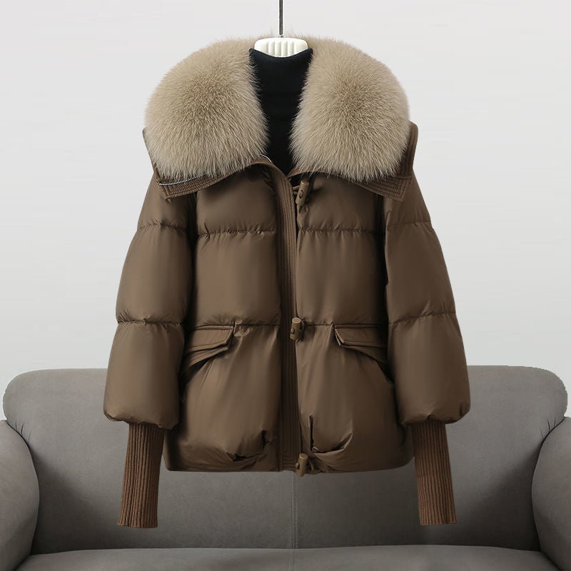 Women's Fur Collar Long Puffer Jacket | Extended Length