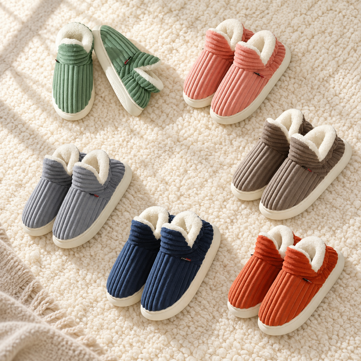 Women's House Slippers, Faux Fur-Lined Closed Toe Slip-On