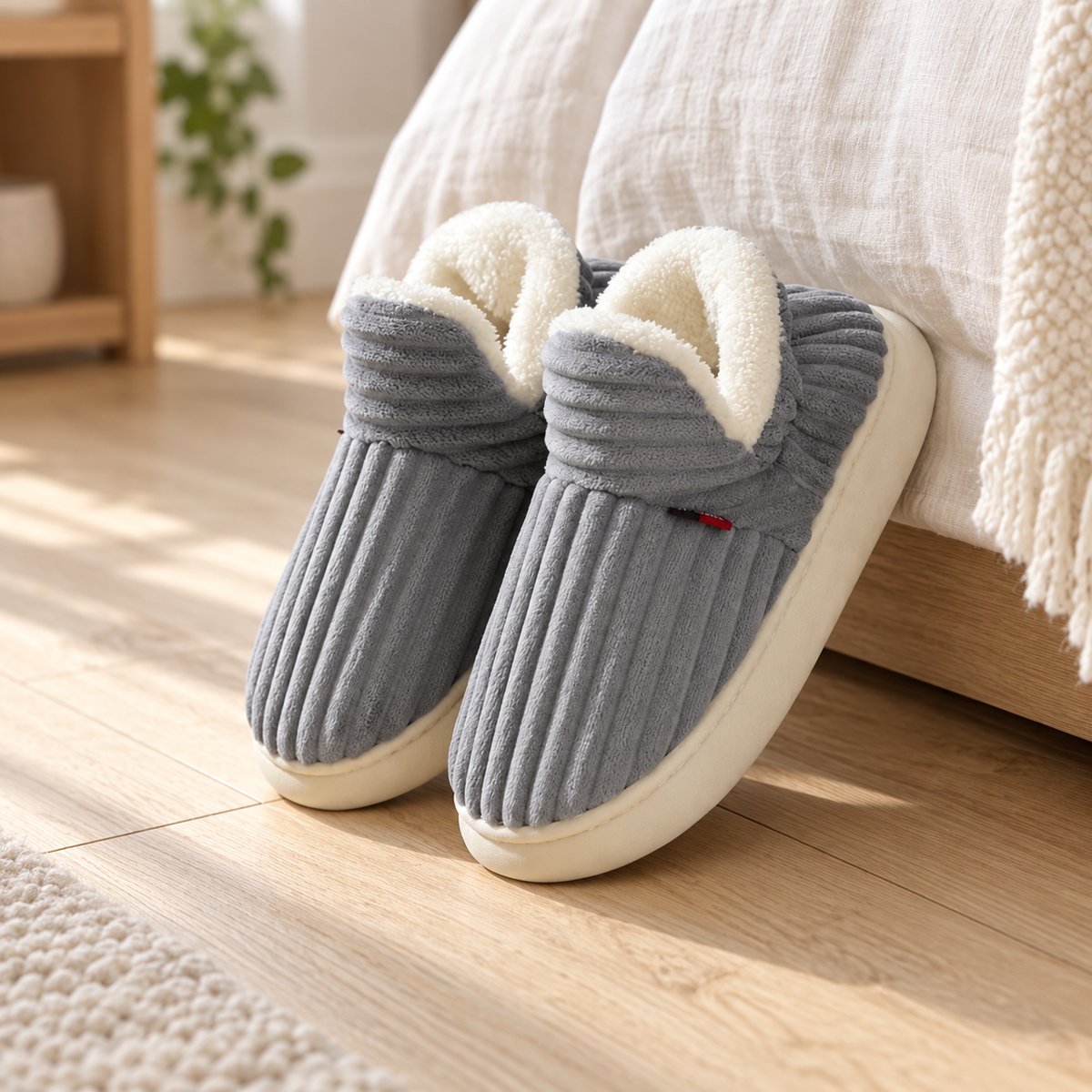 Women's House Slippers, Faux Fur-Lined Closed Toe Slip-On