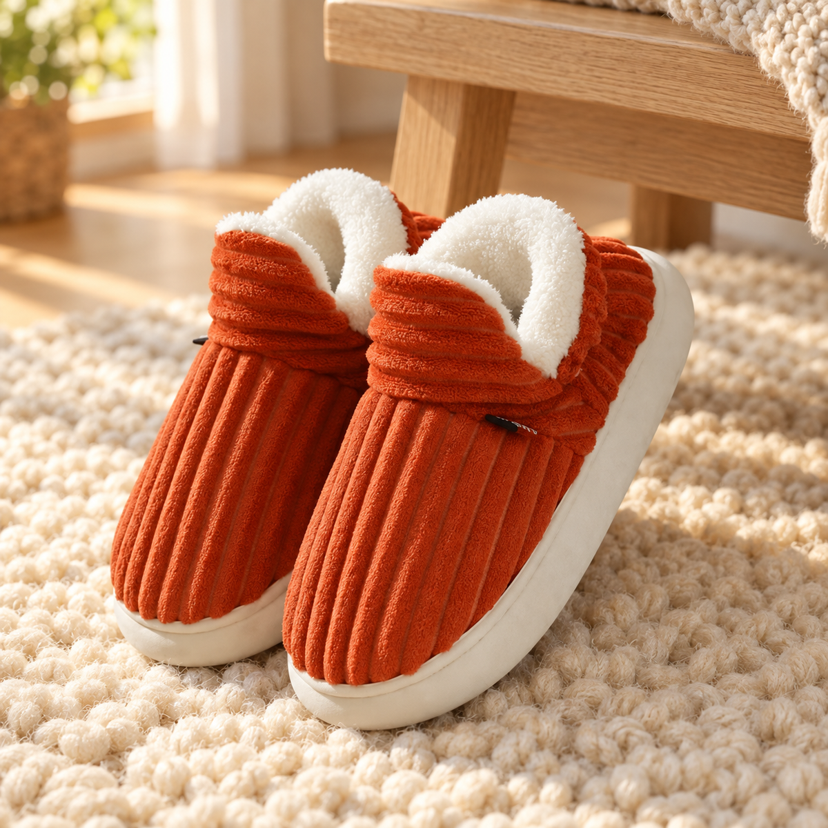 Women's House Slippers, Faux Fur-Lined Closed Toe Slip-On
