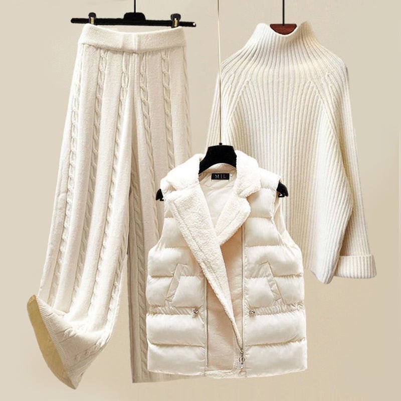 Women's Knit Cozy Elegance Set | Three-Piece Turtleneck