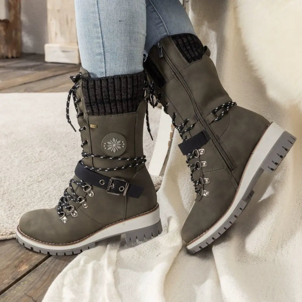 Women’s Knit Cuff Combat Winter Boots