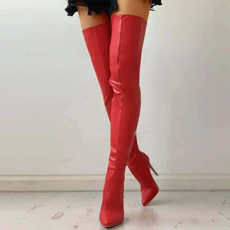 Women's Over the Knee Stiletto Boots with Pointed Toe