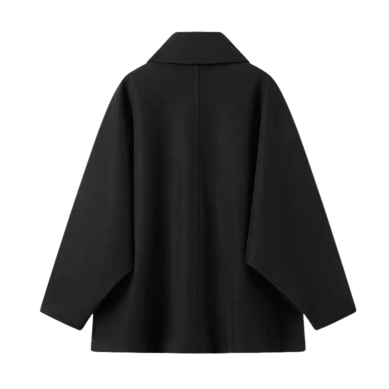Women's Oversized Button-Front Coat with Collar