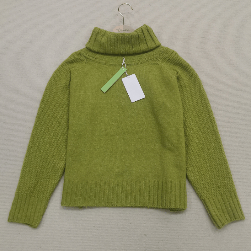 Women's Oversized Turtleneck Jumper with Ribbed Cuffs