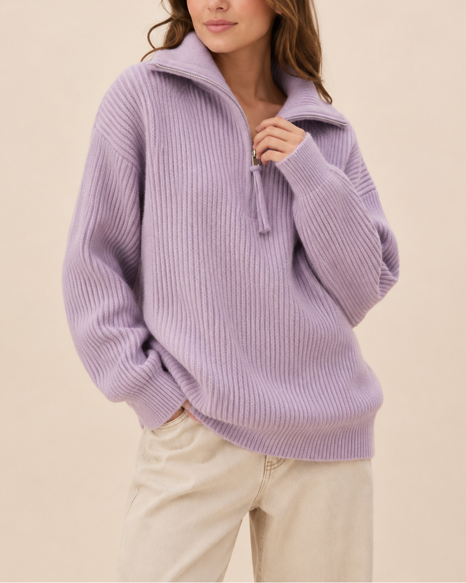 Women's Quarter Zip Polo Sweater