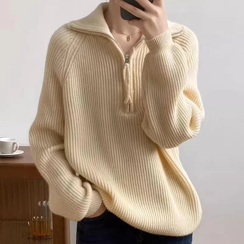 Women's Quarter Zip Polo Sweater