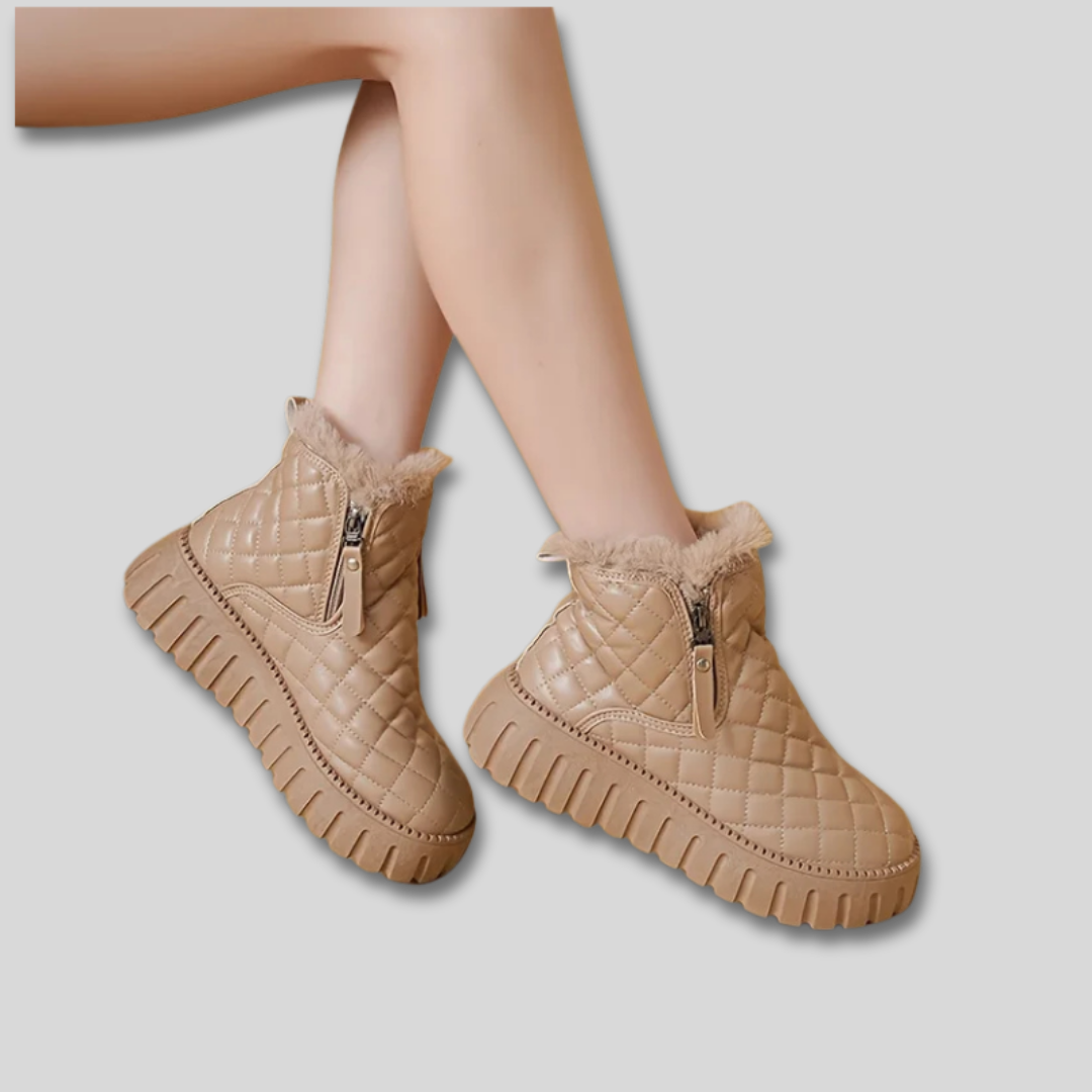 Women's Quilted Puffer Platform Winter Boots