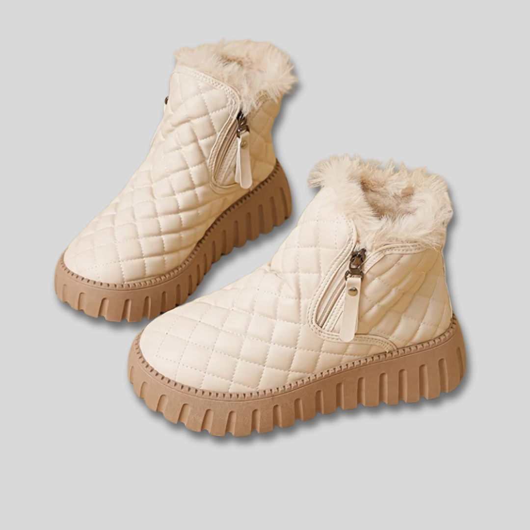 Women's Quilted Puffer Platform Winter Boots