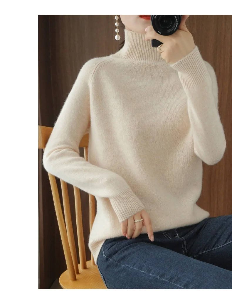 Women's Raglan Sleeve Turtleneck Sweater | Relaxed Knit