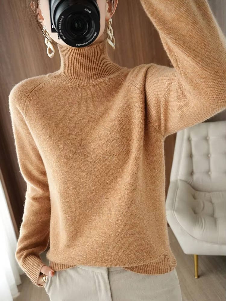 Women's Raglan Sleeve Turtleneck Sweater | Relaxed Knit