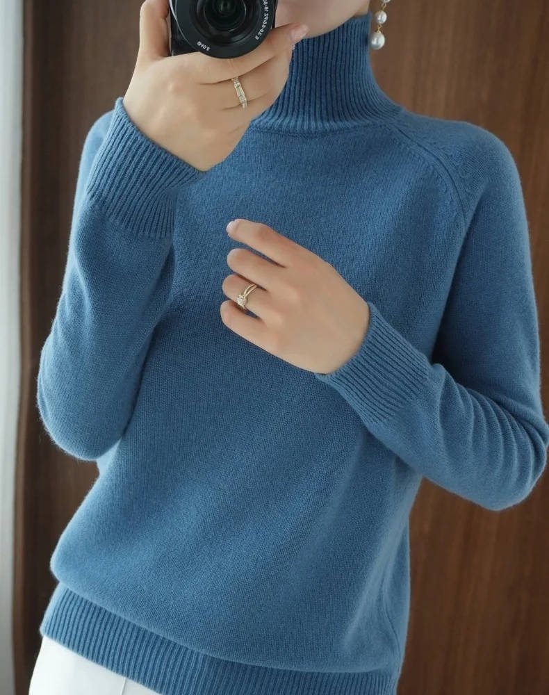 Women's Raglan Sleeve Turtleneck Sweater | Relaxed Knit
