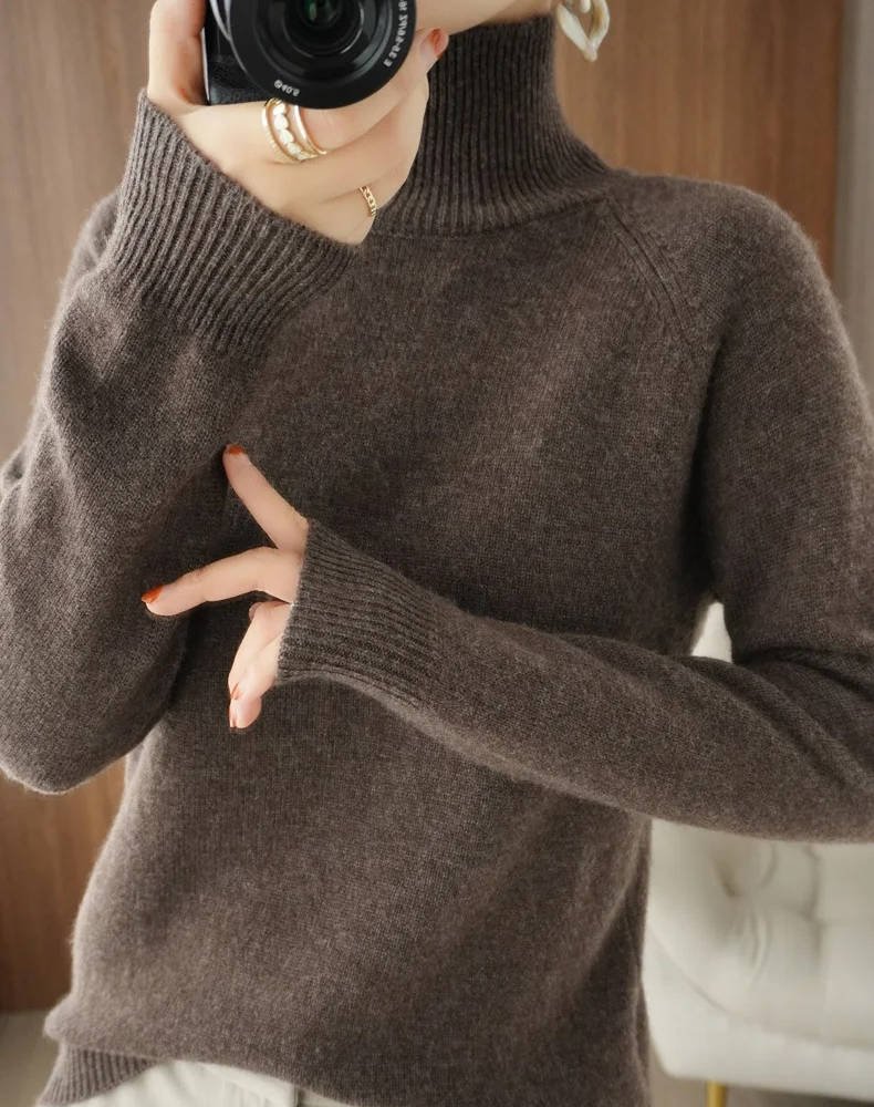 Women's Raglan Sleeve Turtleneck Sweater | Relaxed Knit