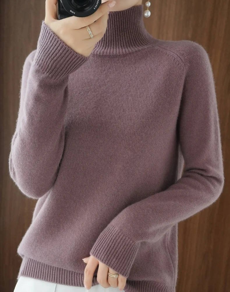Women's Raglan Sleeve Turtleneck Sweater | Relaxed Knit