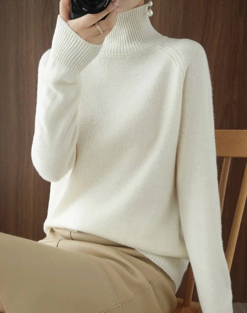 Women's Raglan Sleeve Turtleneck Sweater | Relaxed Knit