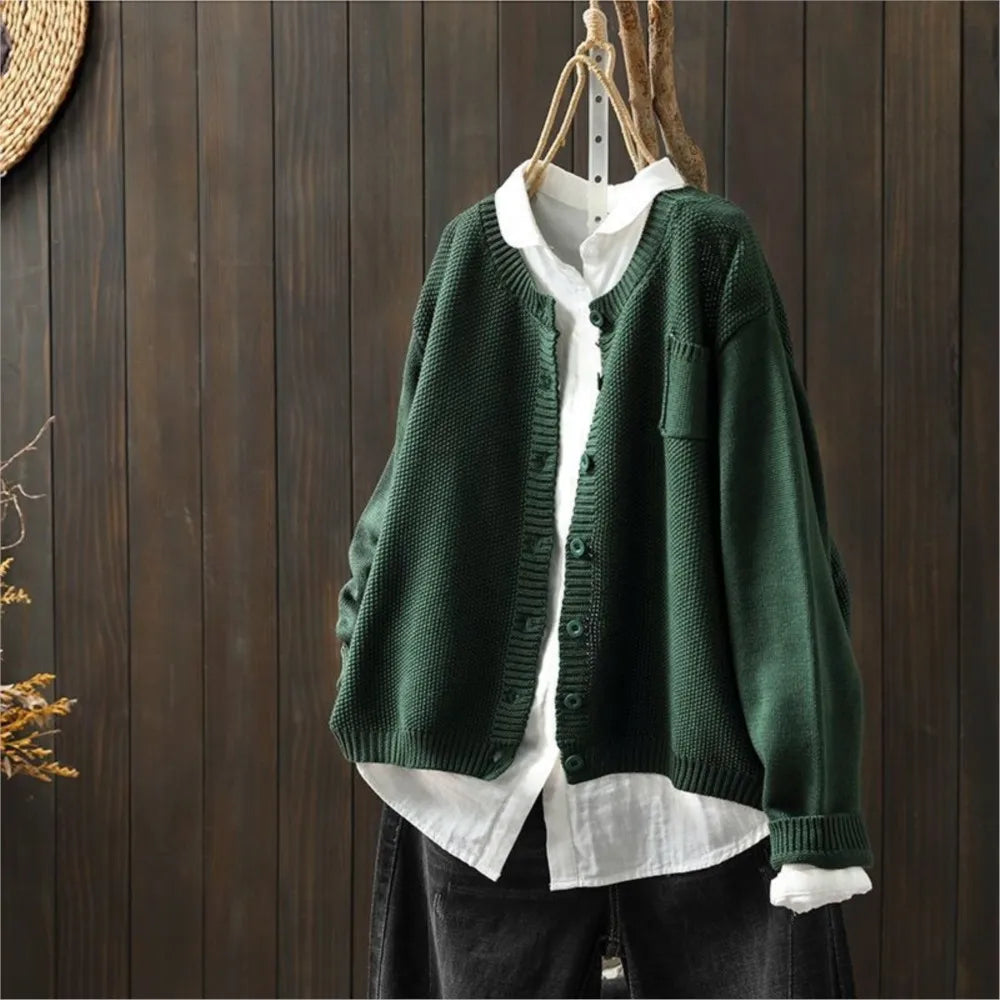 Women's Relaxed Fit Button-Front Knit Cardigan