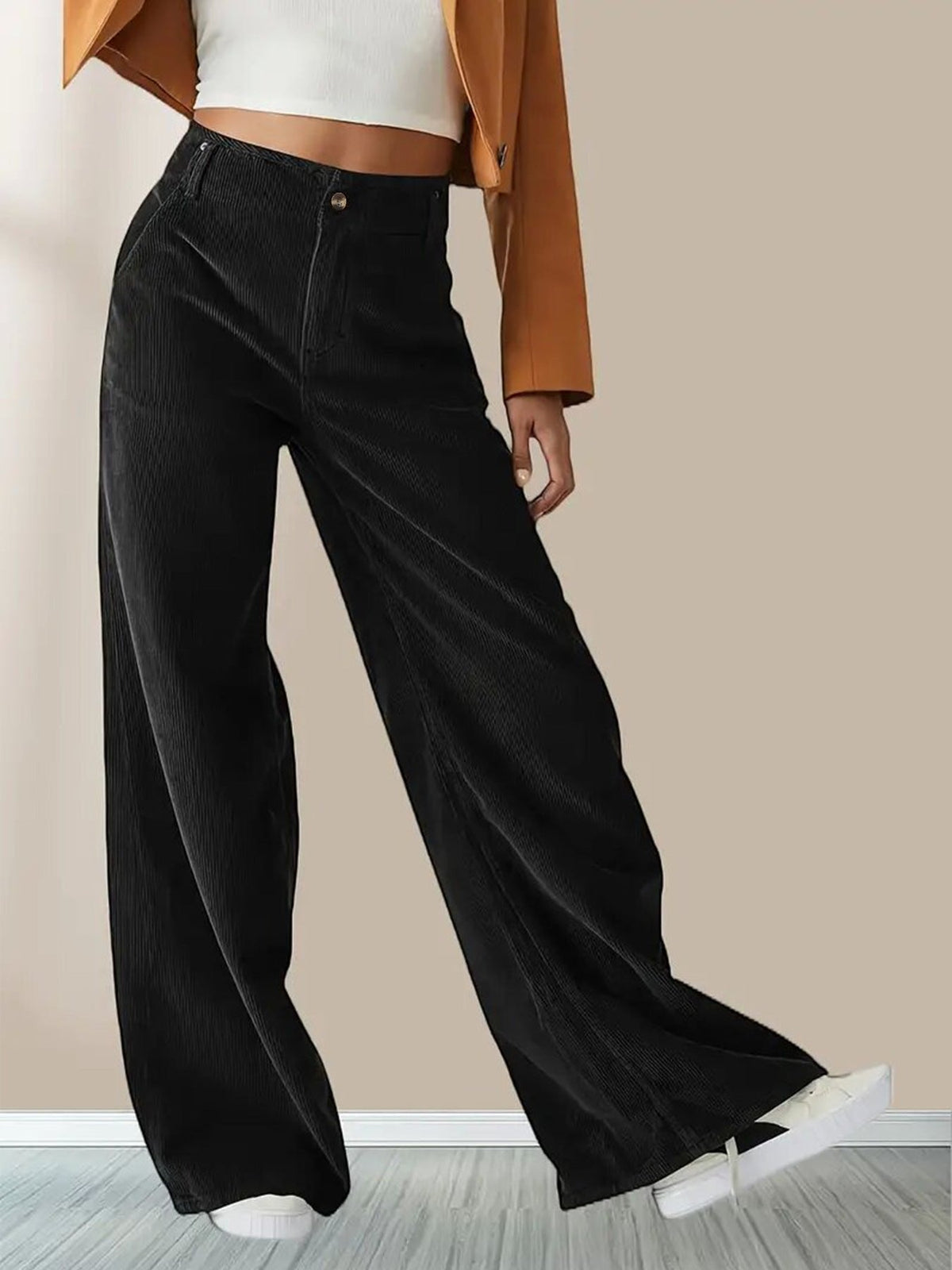 Women's Relaxed Wide-Leg Corduroy Pants