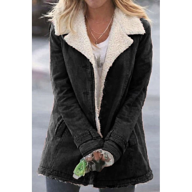 Women's Sherpa-Lined Coat with Tailored Fit