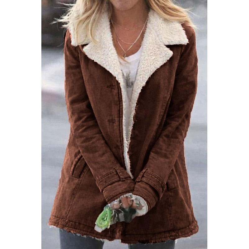Women's Sherpa-Lined Coat with Tailored Fit
