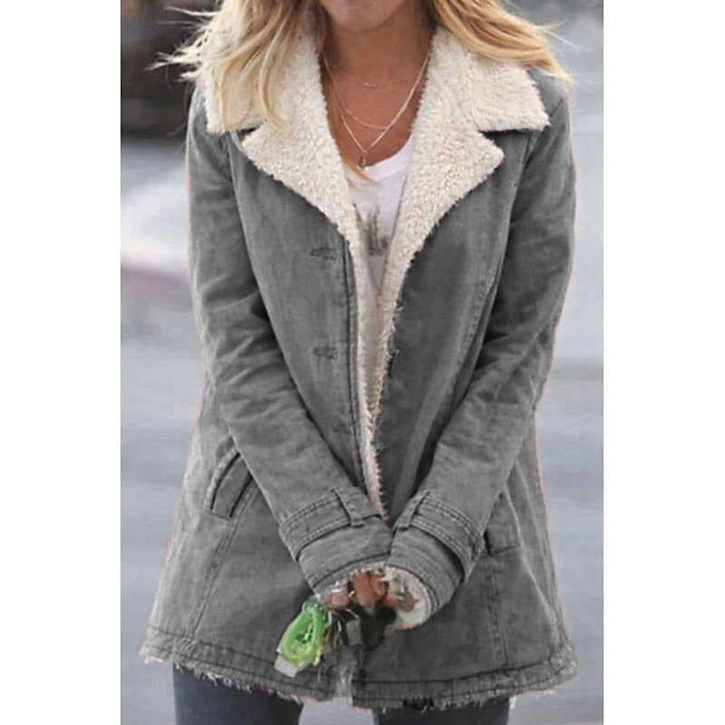 Women's Sherpa-Lined Coat with Tailored Fit