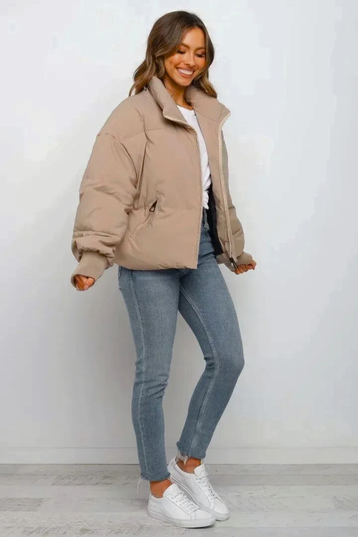 Women's Short Quilted Cropped Puffer Jacket