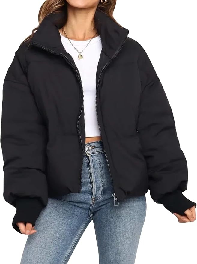Women's Short Quilted Cropped Puffer Jacket