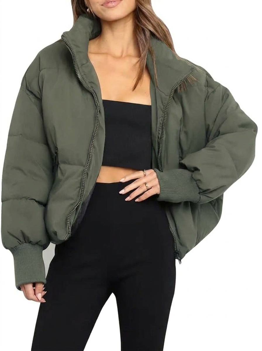 Women's Short Quilted Cropped Puffer Jacket