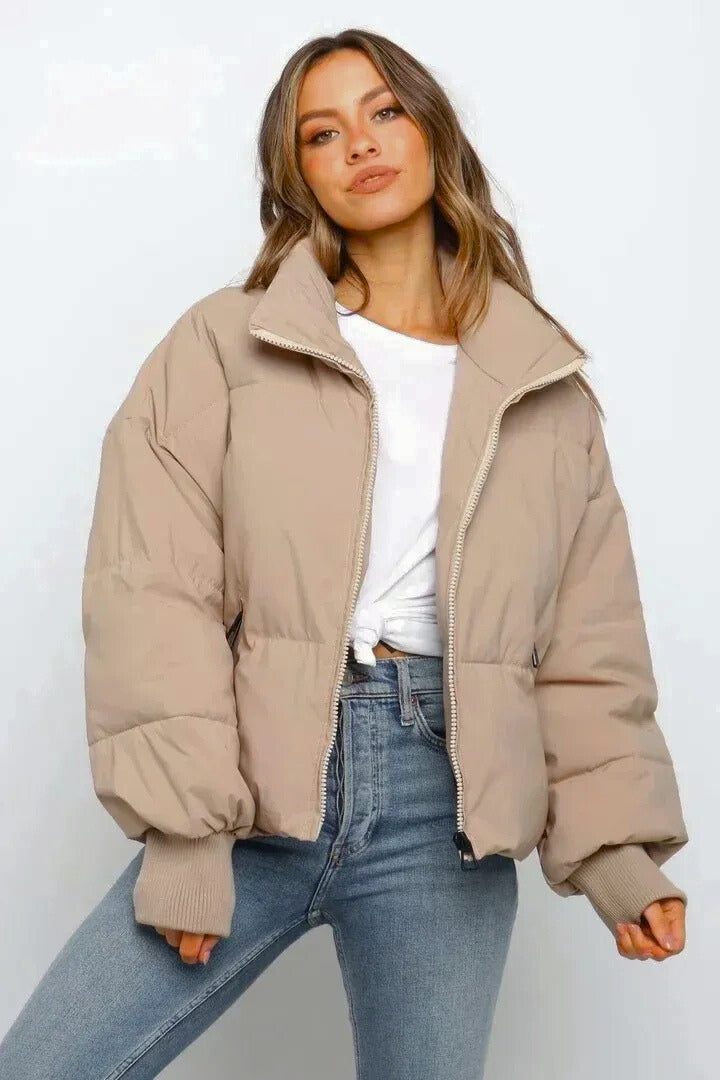 Women's Short Quilted Cropped Puffer Jacket