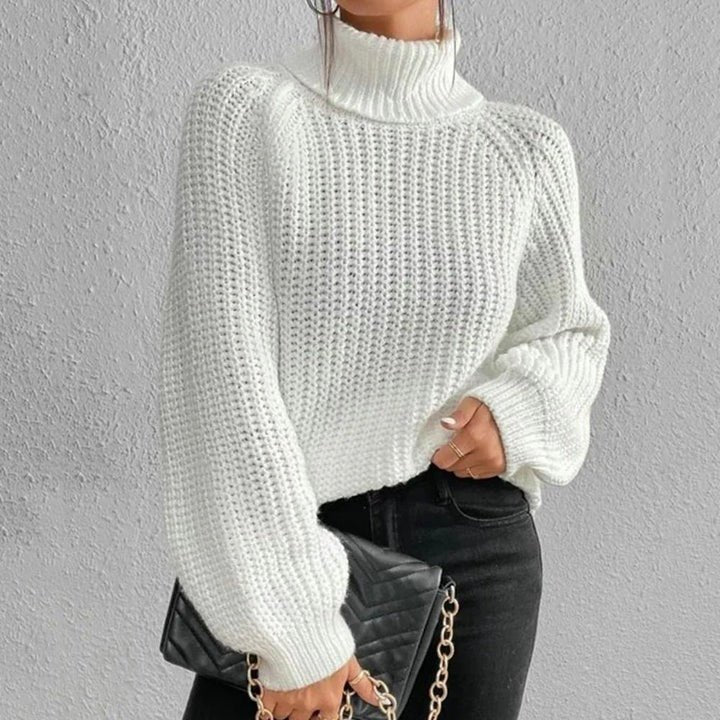 Women's Split Hem Turtleneck Sweater | Long Sleeve Knit