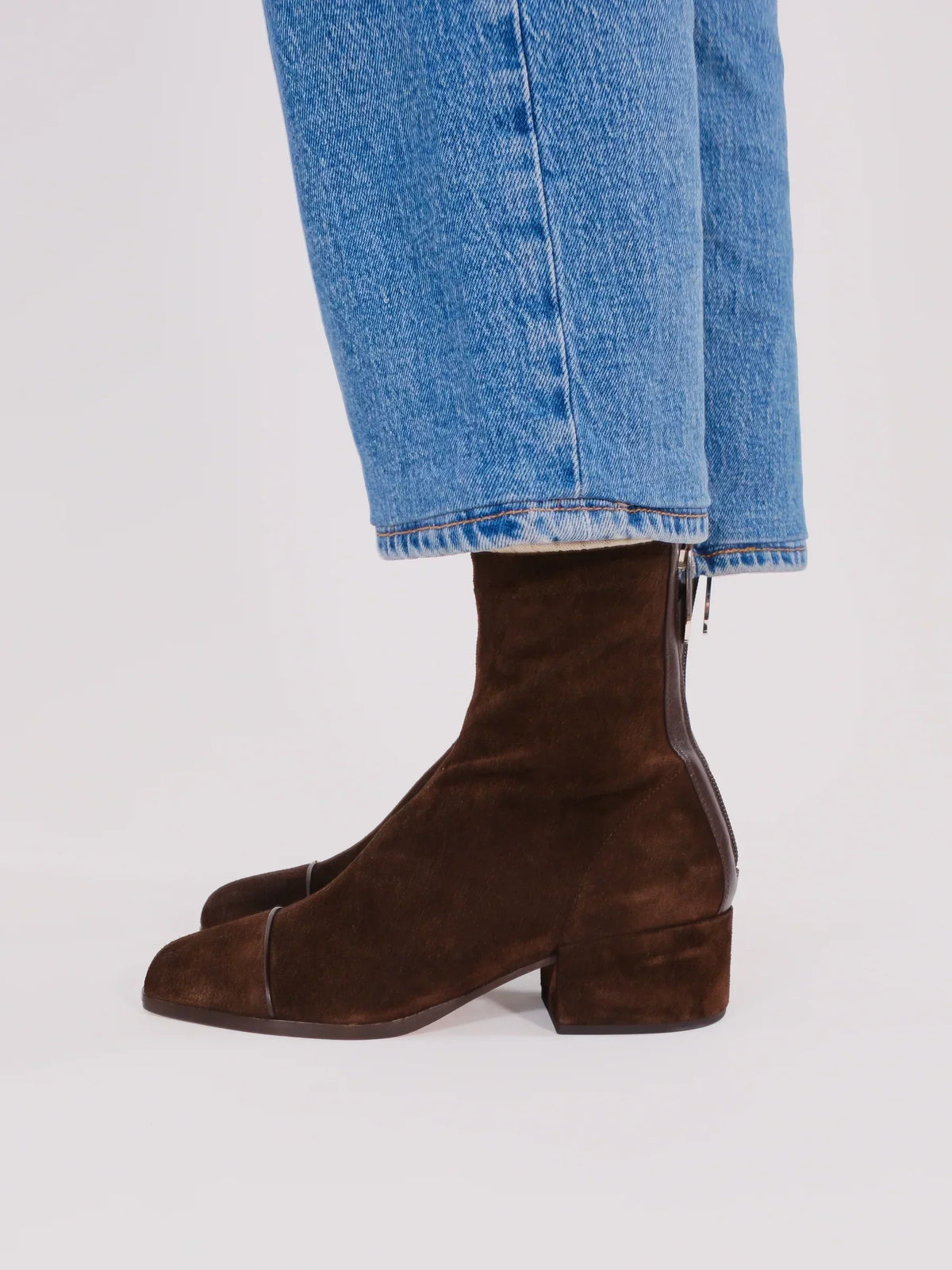 Women's Suede Block Heel Ankle Boots