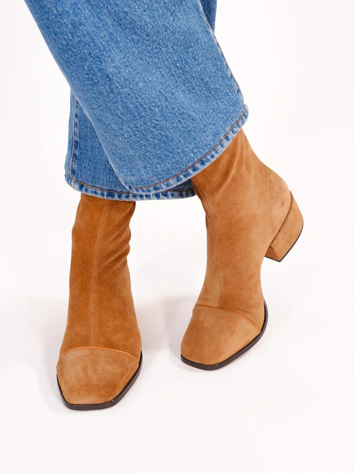 Women's Suede Block Heel Ankle Boots