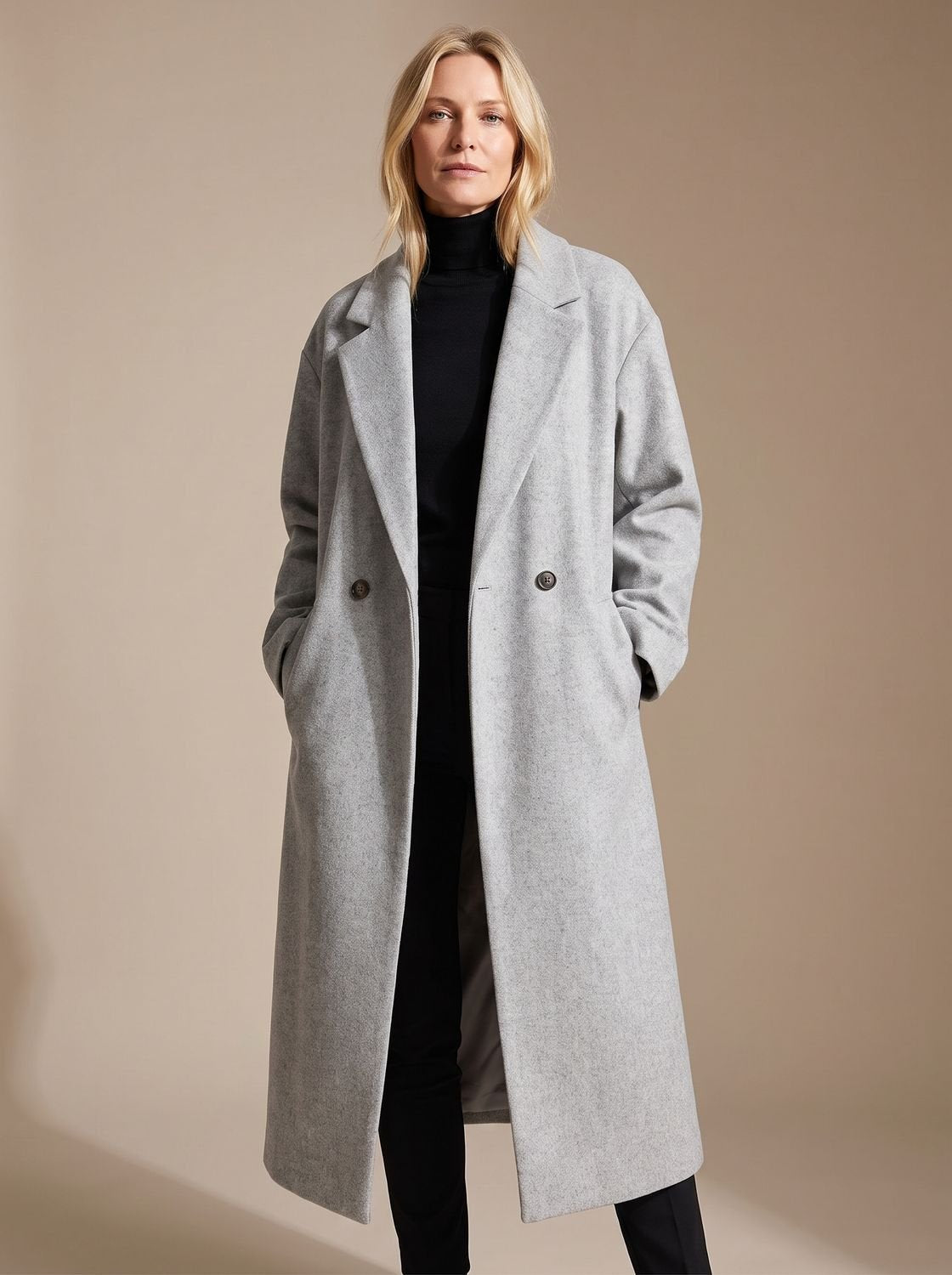 Women's Tailored Long Double-Breasted Overcoat