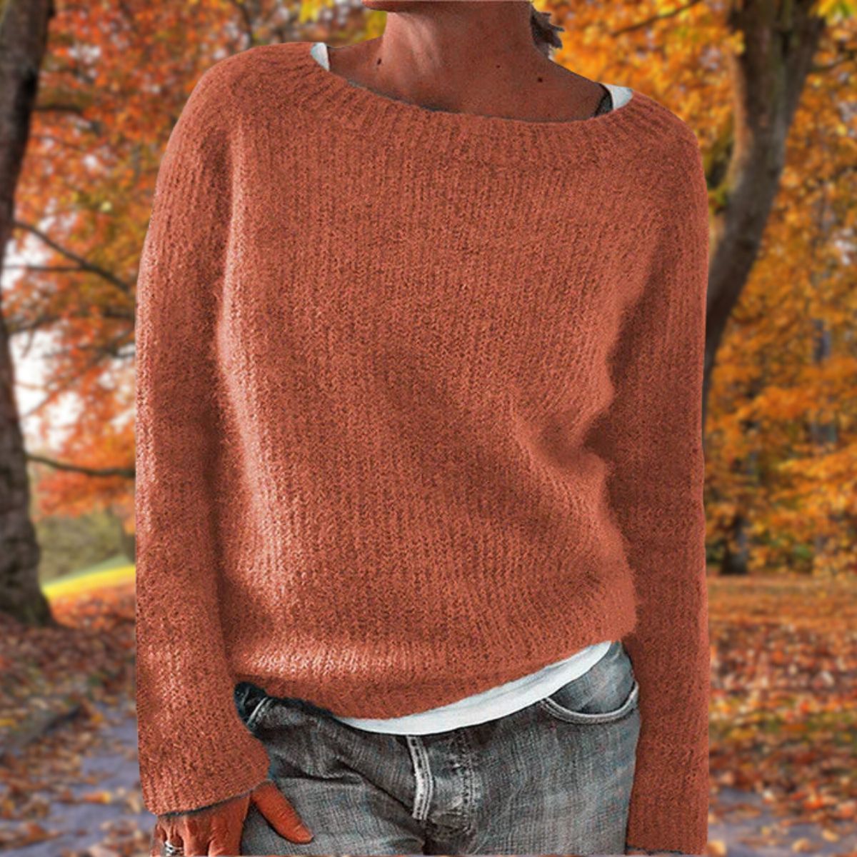 Women's Textured Boat Neck Jumper Long Sleeve