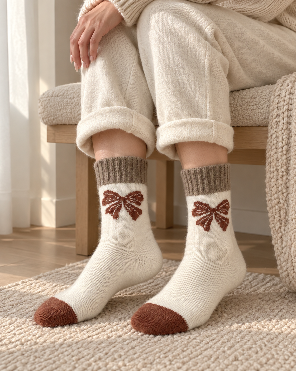 Women's Thick Terry Knit Winter Crew Socks