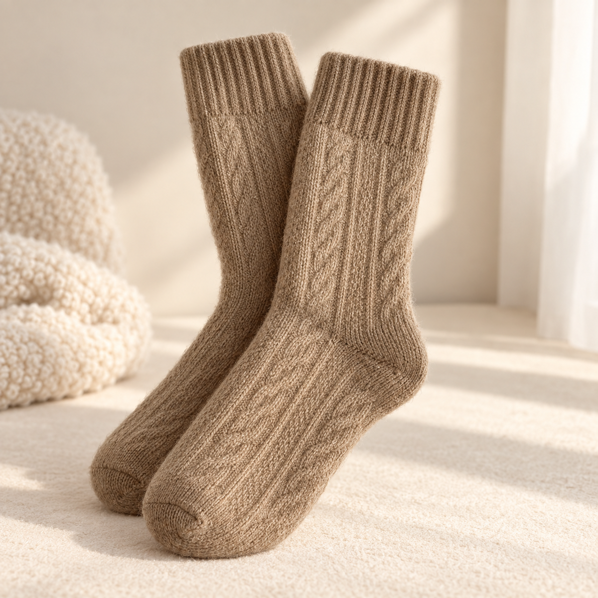 Women's Thick Terry Knit Winter Crew Socks