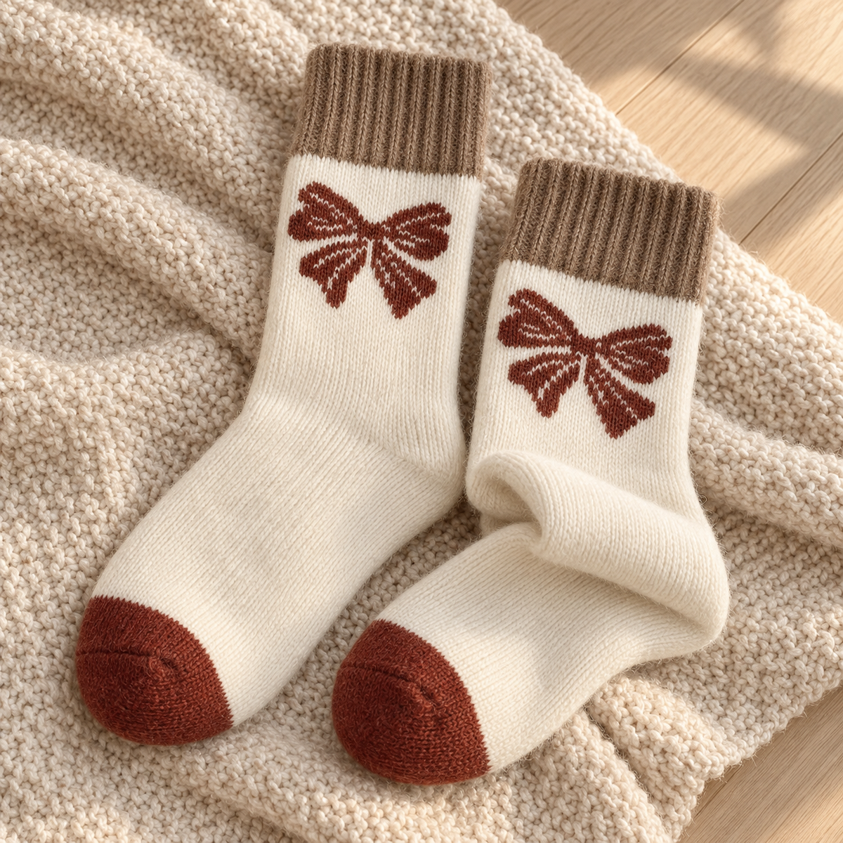Women's Thick Terry Knit Winter Crew Socks