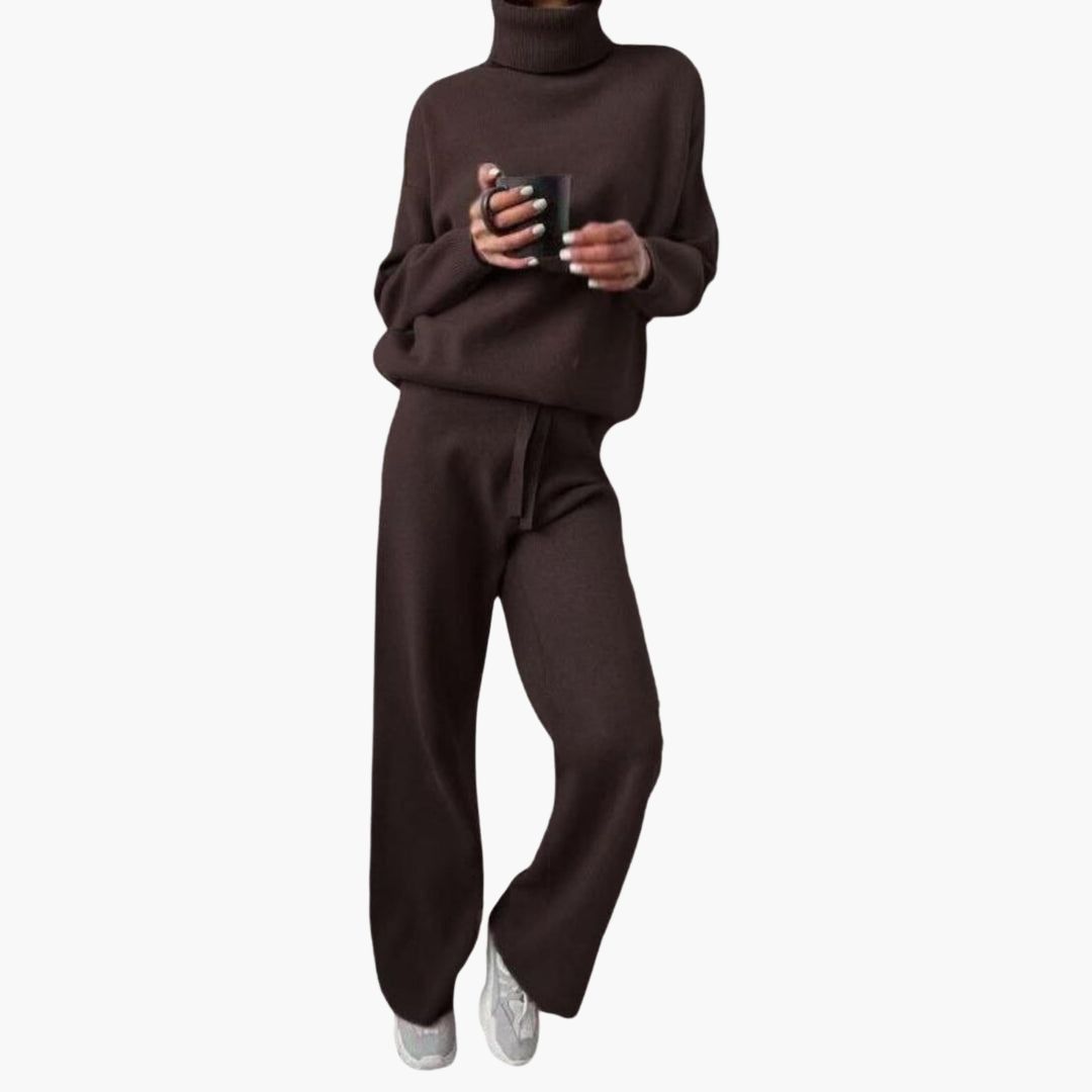 Women's Two Piece Lounge Set with Turtleneck Sweater