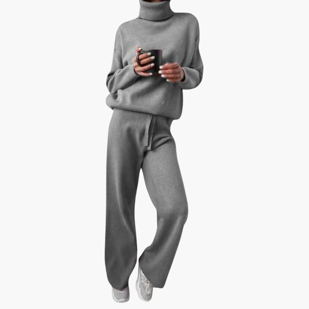 Women's Two Piece Lounge Set with Turtleneck Sweater