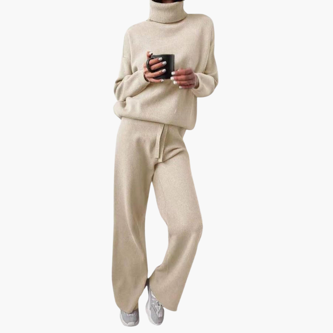 Women's Two Piece Lounge Set with Turtleneck Sweater