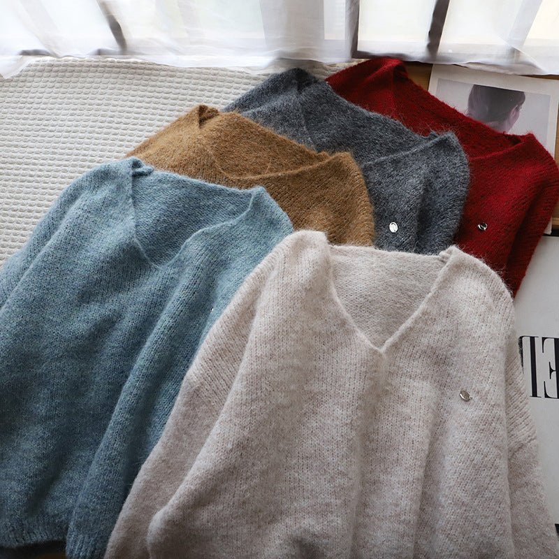 Women's V-Neck Softness Sweater | Boxy Fit Knit