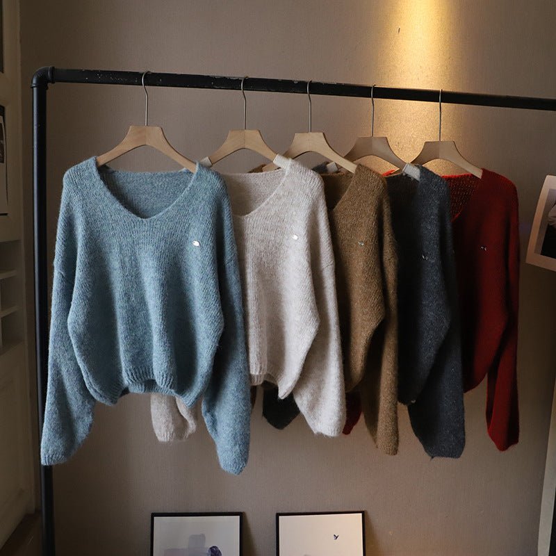 Women's V-Neck Softness Sweater | Boxy Fit Knit
