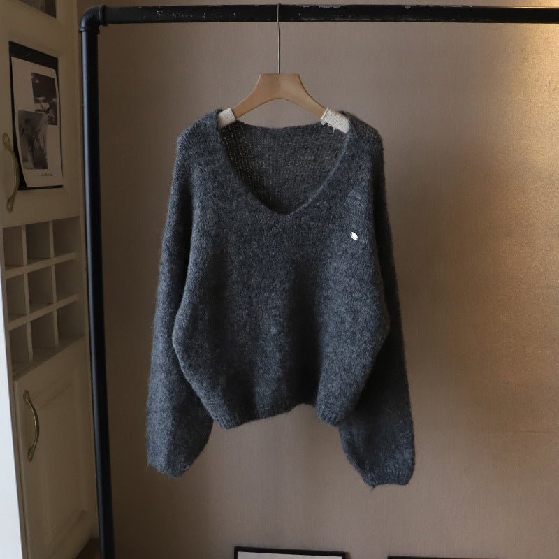 Women's V-Neck Softness Sweater | Boxy Fit Knit