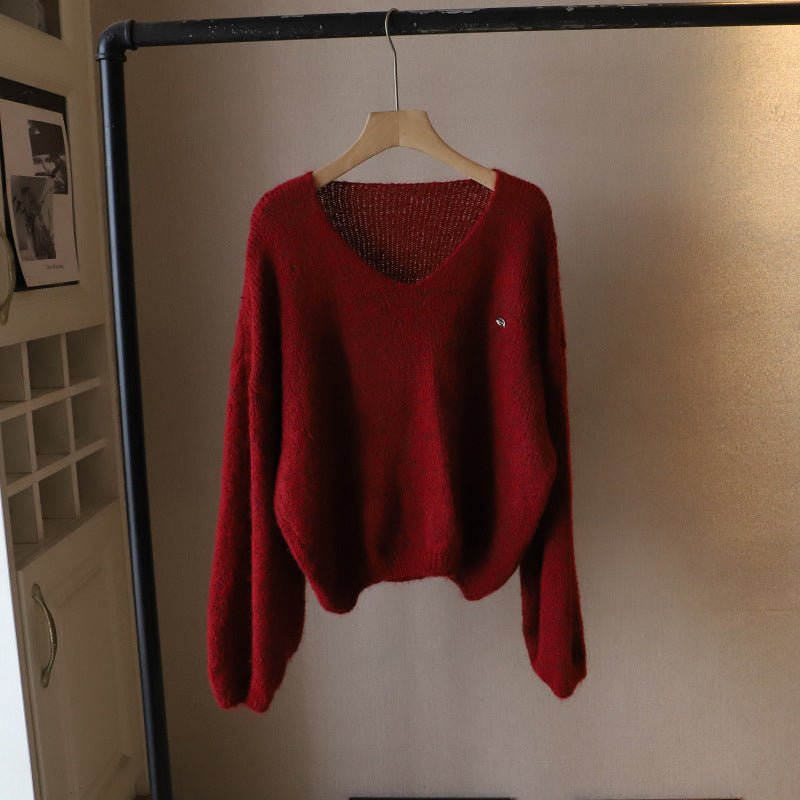 Women's V-Neck Softness Sweater | Boxy Fit Knit