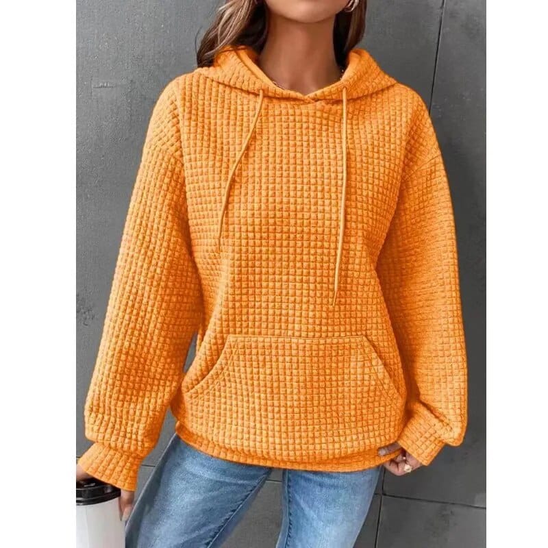 Women's Waffle Knit Pullover Hoodie