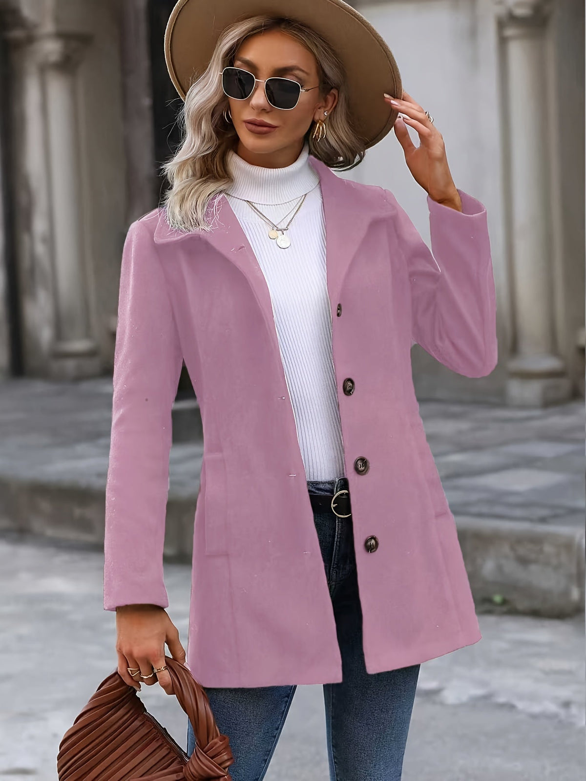 Women's Waist-Cinching Long Tailored Coat