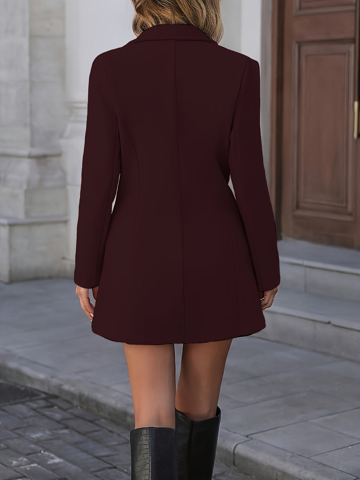 Women's Waist-Cinching Long Tailored Coat