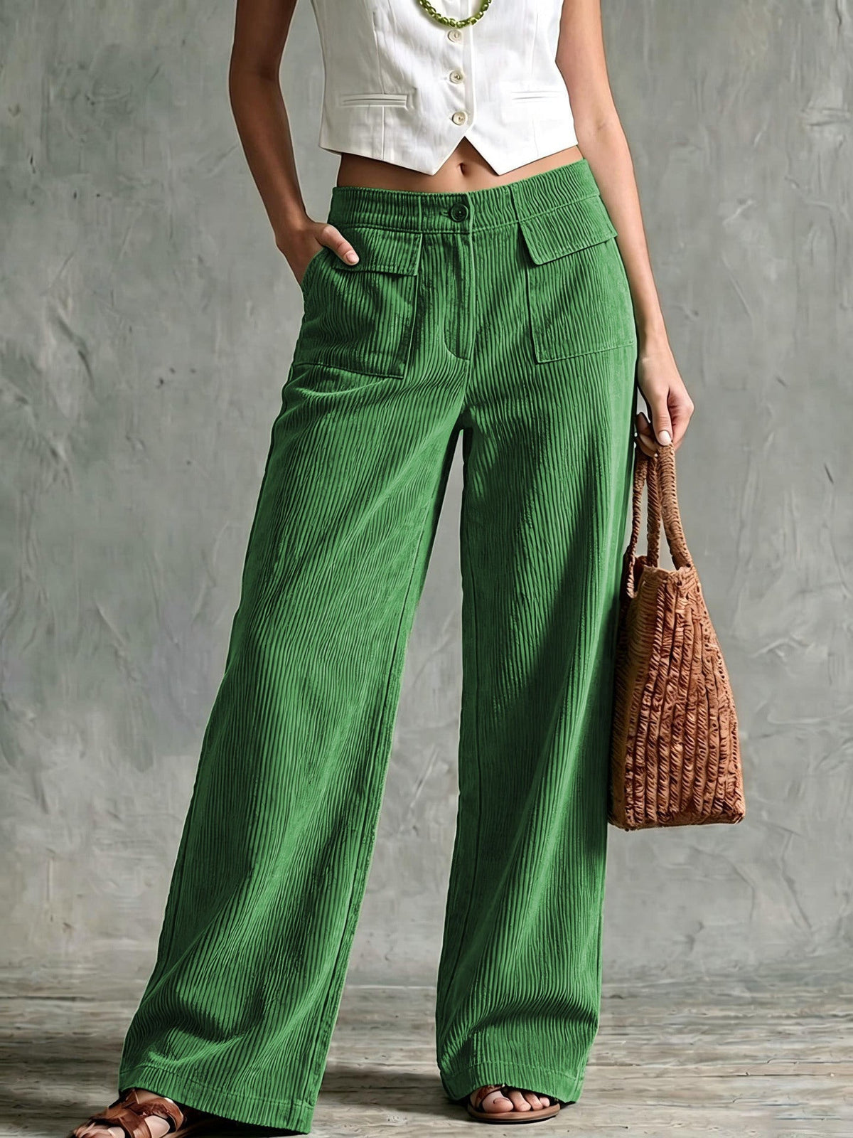 Women's Wide-Leg Corduroy Pants